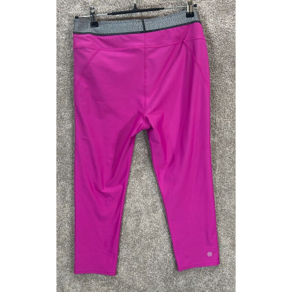 Athleta Pants Womens Large Pink Actual 30X21 Pull On Stretch Crop Yoga Legging - Picture 3 of 8